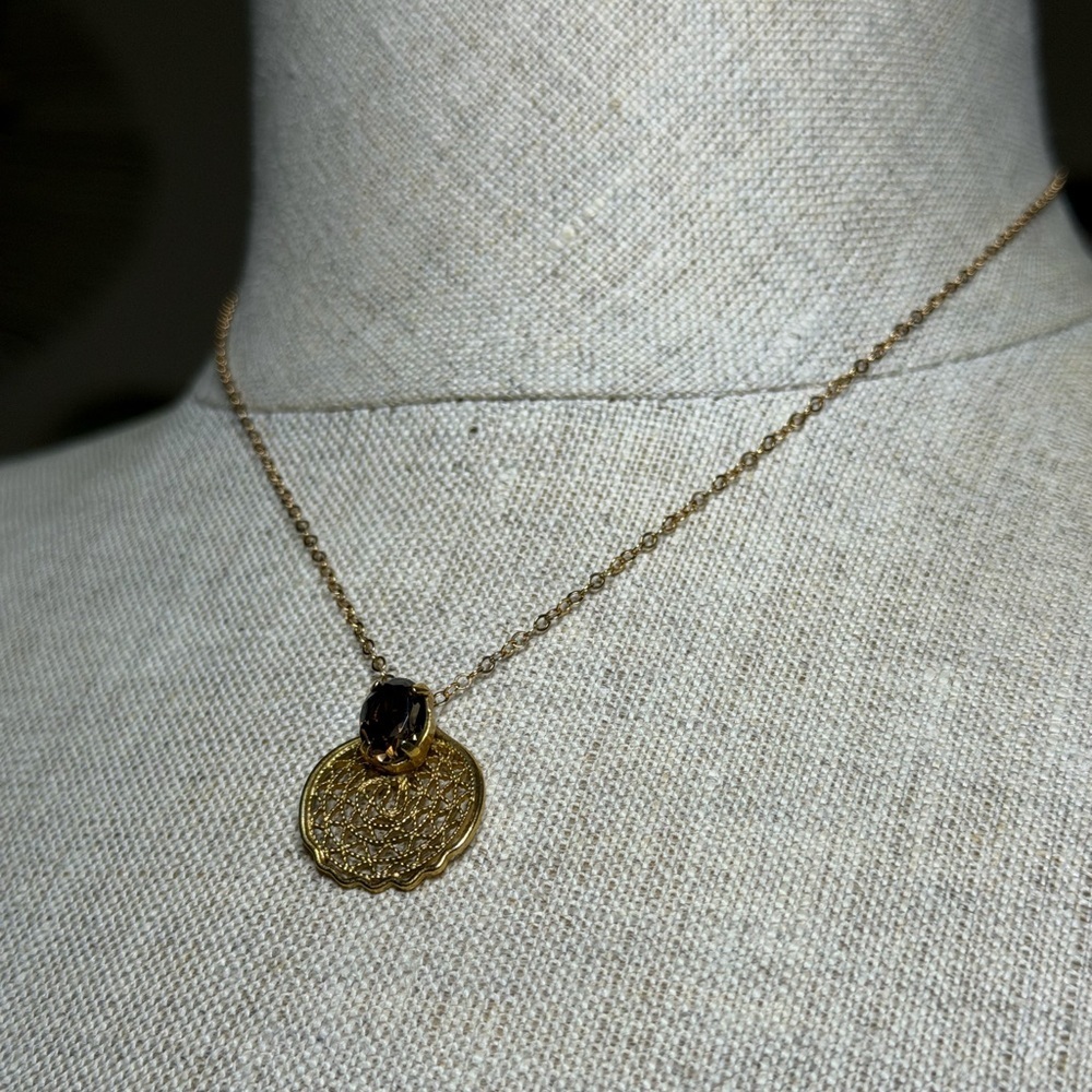 Vintage 12K Gold-Filled Filigree Necklace - Picture 13 of 15